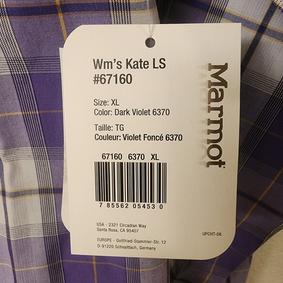 NWT Marmot Kate LS Longsleeve Purple Gray UPF/UV 20 Performance Shirt Womens XL - Picture 4 of 12